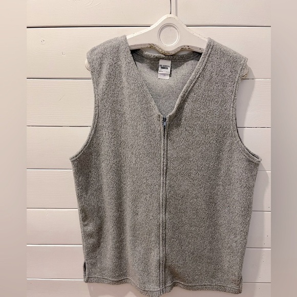 🩶 Au Cotton Original Grey Fleece Vest – Size L – Vintage – Unisex NWOT🩶 - Picture 1 of 8